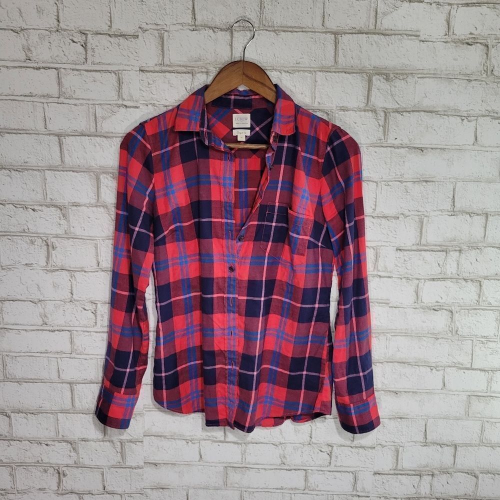J Crew "perfect fit" flannel print button down